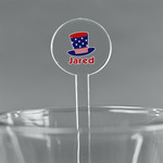 Patriotic Celebration 5.5" Round Plastic Stir Sticks - Clear (Personalized)