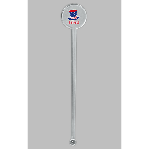 Patriotic Celebration Clear Plastic 7" Stir Stick - Round - Single Stick