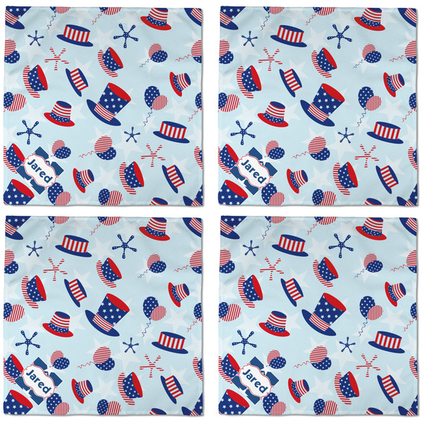Patriotic Celebration Cloth Napkins - Personalized Dinner (APPROVAL) Set of 4