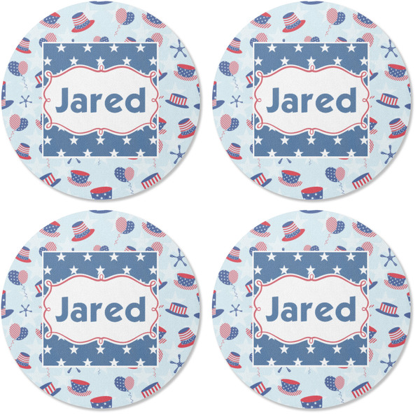 Patriotic Celebration Coaster Round Rubber Back - Apvl