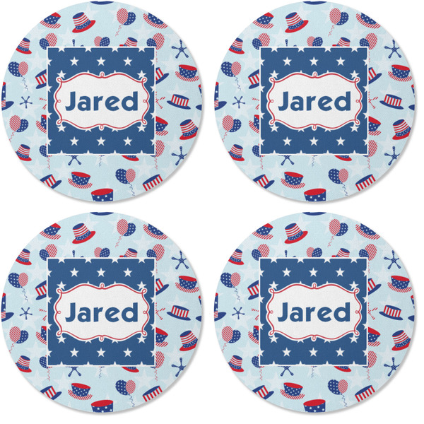 Patriotic Celebration Coaster Round Rubber Back - Apvl