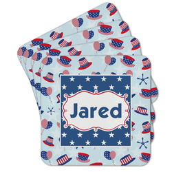 Patriotic Celebration Cork Coaster - Set of 4 w/ Name or Text