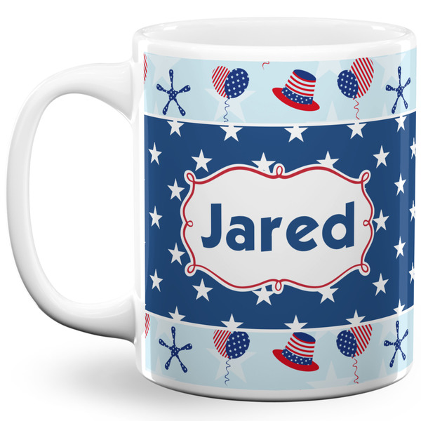 Custom Patriotic Celebration 11 Oz Coffee Mug - White (Personalized)
