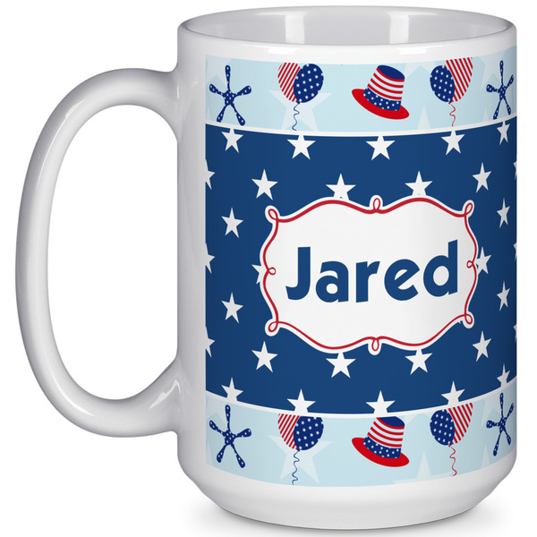Custom Patriotic Celebration 15 Oz Coffee Mug - White (Personalized)