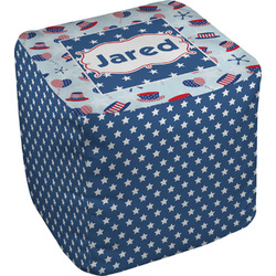 Patriotic Celebration Cube Pouf Ottoman - 13" w/ Name or Text