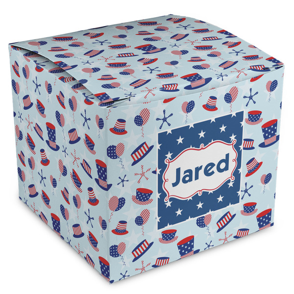 Custom Patriotic Celebration Cube Favor Gift Boxes (Personalized)