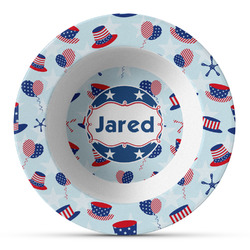 Patriotic Celebration Plastic Bowl - Microwave Safe - Composite Polymer (Personalized)
