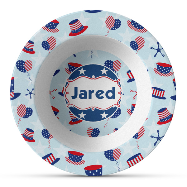 Custom Patriotic Celebration Plastic Bowl - Microwave Safe - Composite Polymer (Personalized)