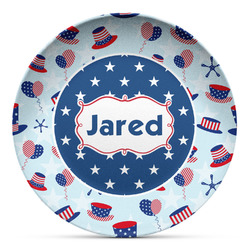 Patriotic Celebration Microwave Safe Plastic Plate - Composite Polymer (Personalized)