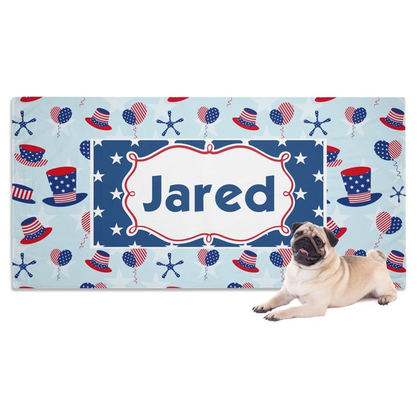 Custom Patriotic Celebration Dog Towel (Personalized)