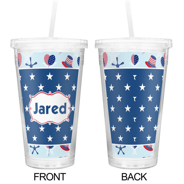 Patriotic Celebration Double Wall Tumbler with Straw - Approval
