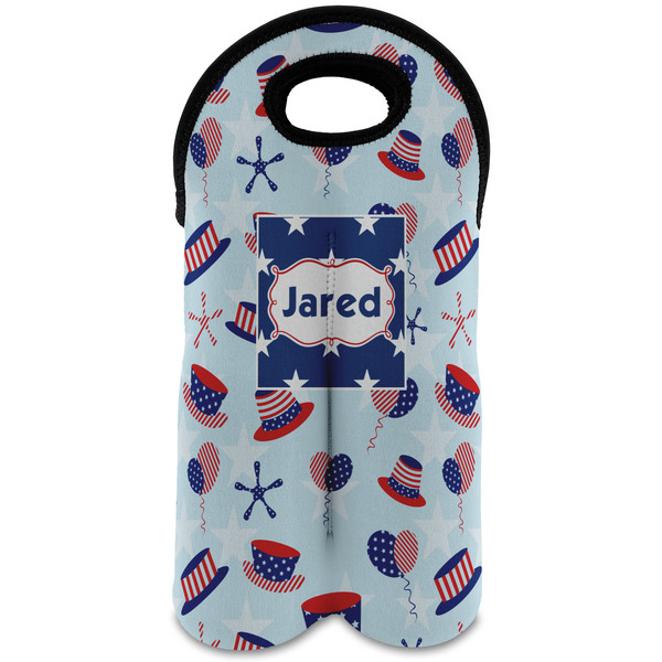 Custom Patriotic Celebration Wine Tote Bag (2 Bottles) (Personalized)
