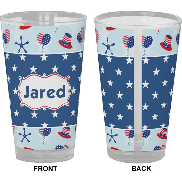 Patriotic Celebration Pint Glass - Full Color - Front & Back Views