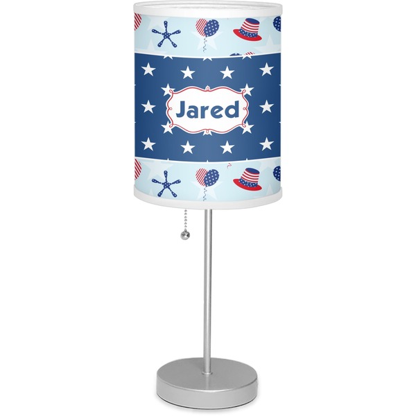 Custom Patriotic Celebration 7" Drum Lamp with Shade Linen (Personalized)