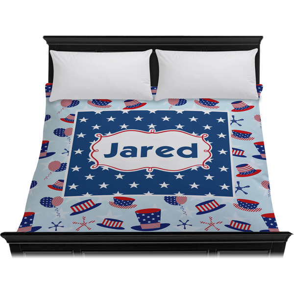 Patriotic Celebration Duvet Cover - King - On Bed - No Prop