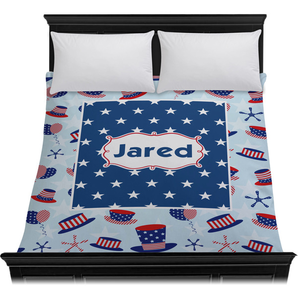 Patriotic Celebration Duvet Cover - Queen - On Bed - No Prop
