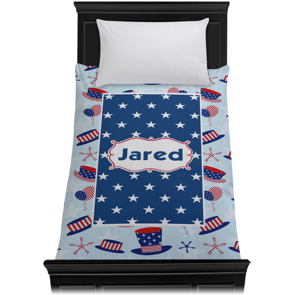 Patriotic Celebration Duvet Cover - Twin XL - On Bed - No Prop