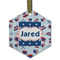 Patriotic Celebration Frosted Glass Ornament - Hexagon