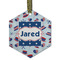 Patriotic Celebration Flat Glass Ornament - Hexagon w/ Name or Text