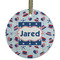 Patriotic Celebration Frosted Glass Ornament - Round