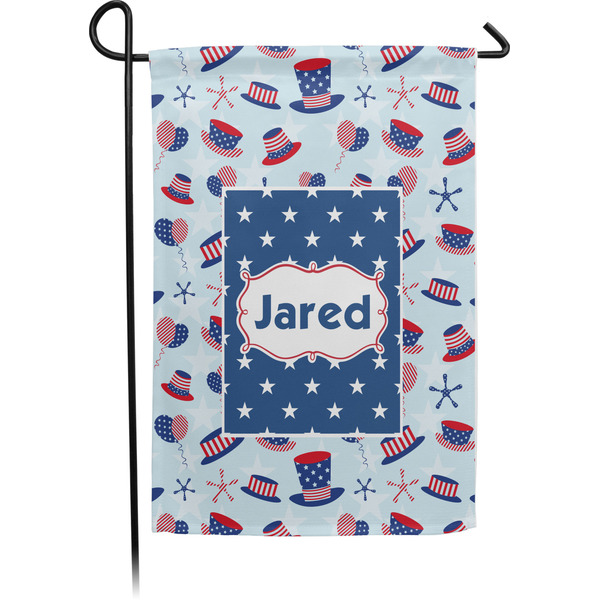 Custom Patriotic Celebration Small Garden Flag - Single Sided w/ Name or Text