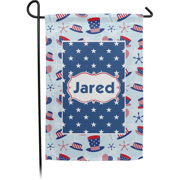 Custom Patriotic Celebration Small Garden Flag - Double Sided w/ Name or Text