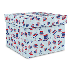 Patriotic Celebration Gift Box with Lid - Canvas Wrapped - Large (Personalized)