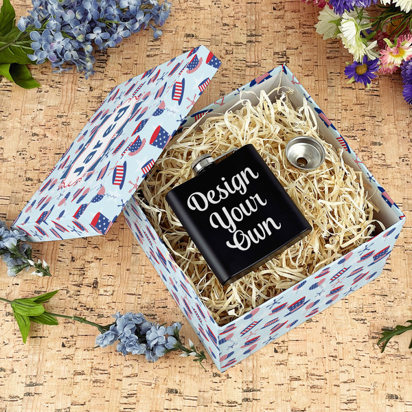 Patriotic Celebration Gift Boxes with Lid - Canvas Wrapped - Large - In Context