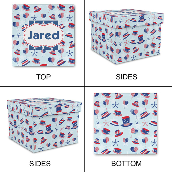 Patriotic Celebration Gift Boxes with Lid - Canvas Wrapped - Small - Approval