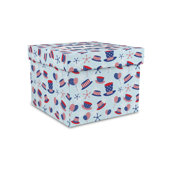 Patriotic Celebration Gift Boxes with Lid - Canvas Wrapped - Small - Front/Main