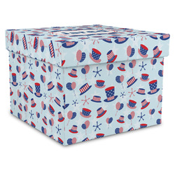 Patriotic Celebration Gift Box with Lid - Canvas Wrapped - X-Large (Personalized)