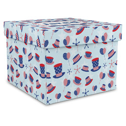 Patriotic Celebration Gift Box with Lid - Canvas Wrapped - XX-Large (Personalized)
