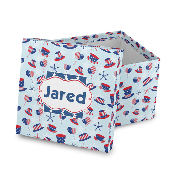 Custom Patriotic Celebration Gift Box with Lid - Canvas Wrapped (Personalized)