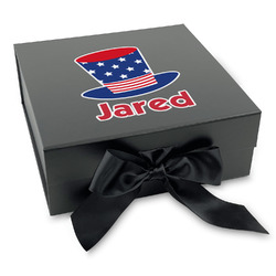Patriotic Celebration Gift Box with Magnetic Lid - Black (Personalized)