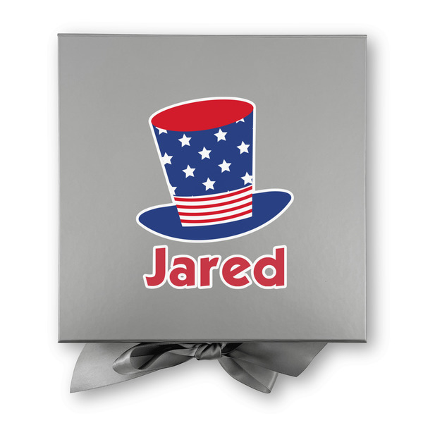 Patriotic Celebration Gift Boxes with Magnetic Lid - Silver - Approval