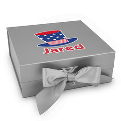 Patriotic Celebration Gift Box with Magnetic Lid - Silver (Personalized)