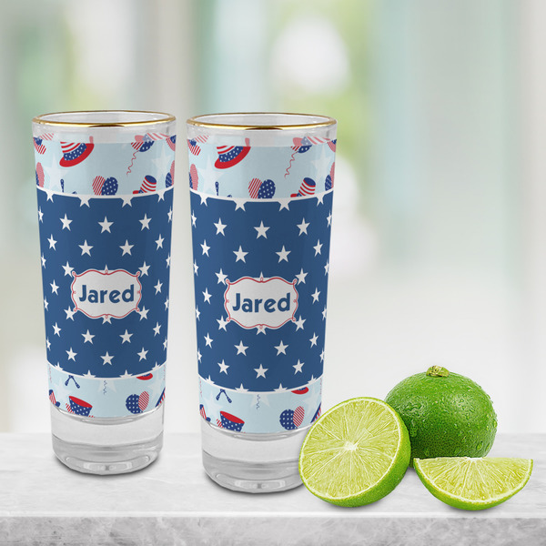 Patriotic Celebration Glass Shot Glass - 2 oz - LIFESTYLE