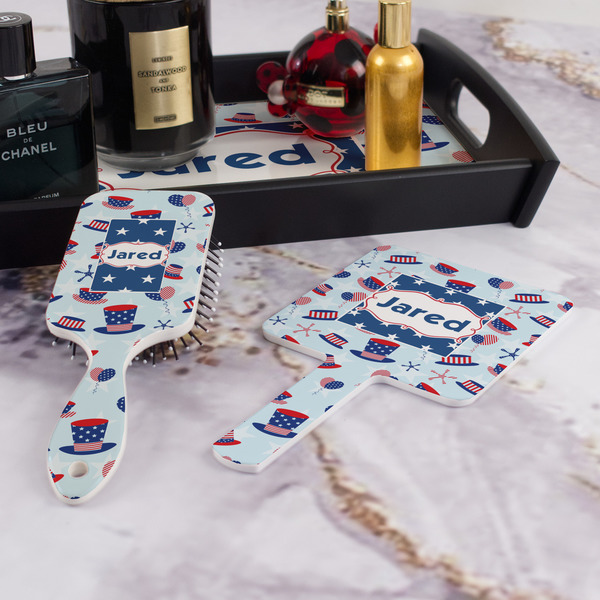 Patriotic Celebration Hair Brush and Hand Mirror - Bathroom Scene