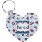 Patriotic Celebration Heart Plastic Keychain w/ Name or Text
