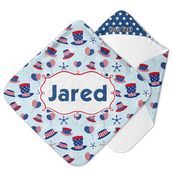 Patriotic Celebration Hooded Baby Towel w/ Name or Text