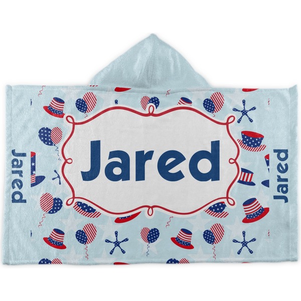 Custom Patriotic Celebration Kids Hooded Towel (Personalized)