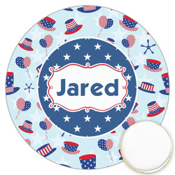 Patriotic Celebration Printed Cookie Topper - 3.25" (Personalized)