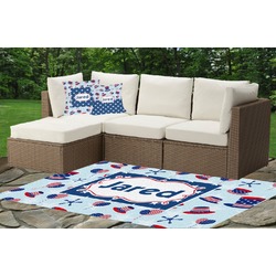 Patriotic Celebration Indoor / Outdoor Rug - Custom Size w/ Name or Text