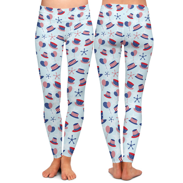 Patriotic Celebration Ladies Leggings - Front and Back