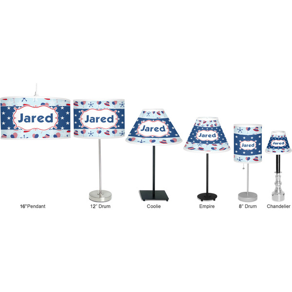 Patriotic Celebration Lamp Full View Size Comparison