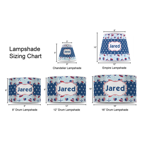 Patriotic Celebration Lampshade Sizing Chart