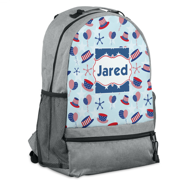 Custom Patriotic Celebration Backpack - Grey (Personalized)