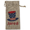 Patriotic Celebration Large Burlap Gift Bag - Front (Personalized)