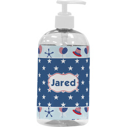 Patriotic Celebration Plastic Soap / Lotion Dispenser (16 oz - Large - White) (Personalized)
