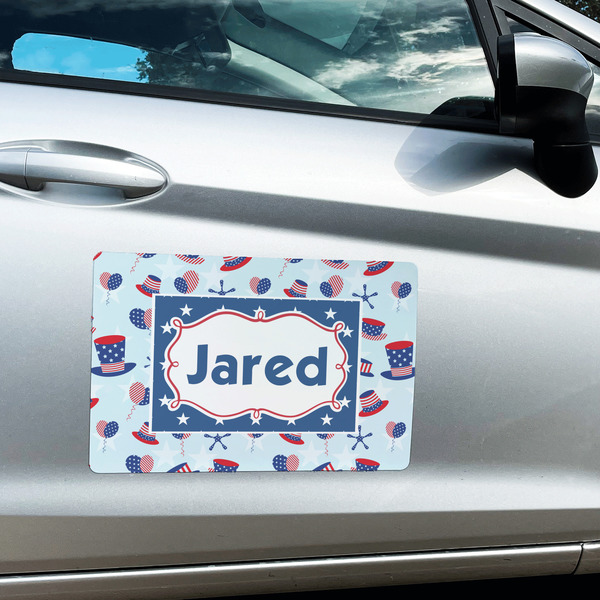 Patriotic Celebration Large Rectangle Car Magnets- In Context